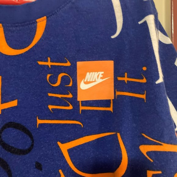 The Nike Tee Blue Orange Just Do It Graphic Tee Size XL - Picture 2 of 4